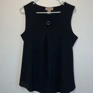 Black sleeveless lightweight blouse